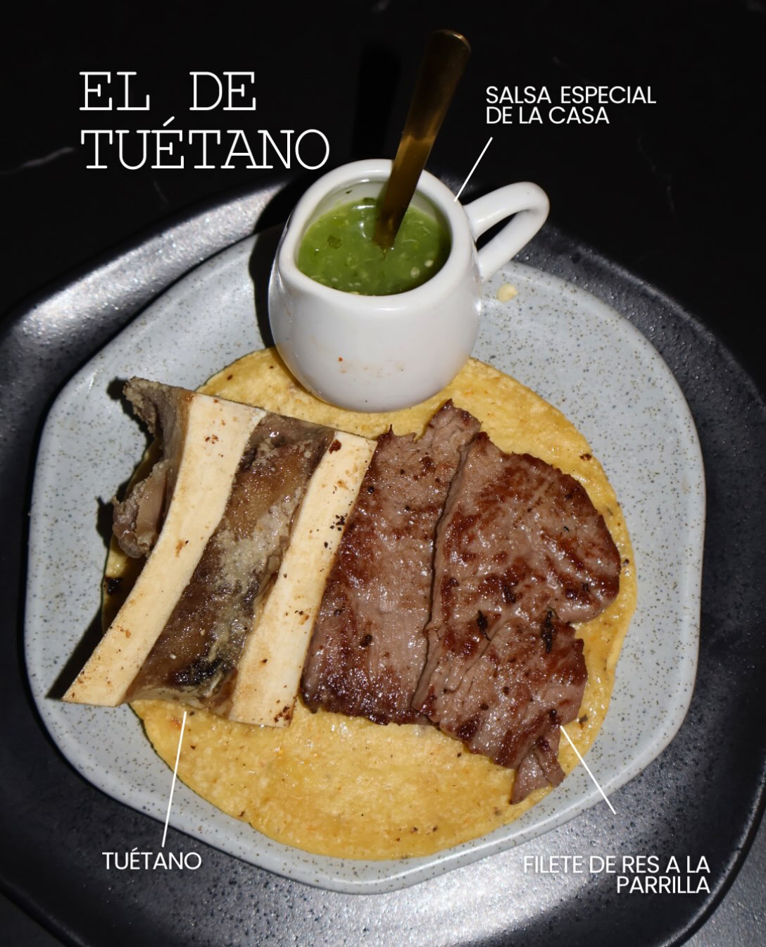 Taco El de Tuétano con filete a la parrilla